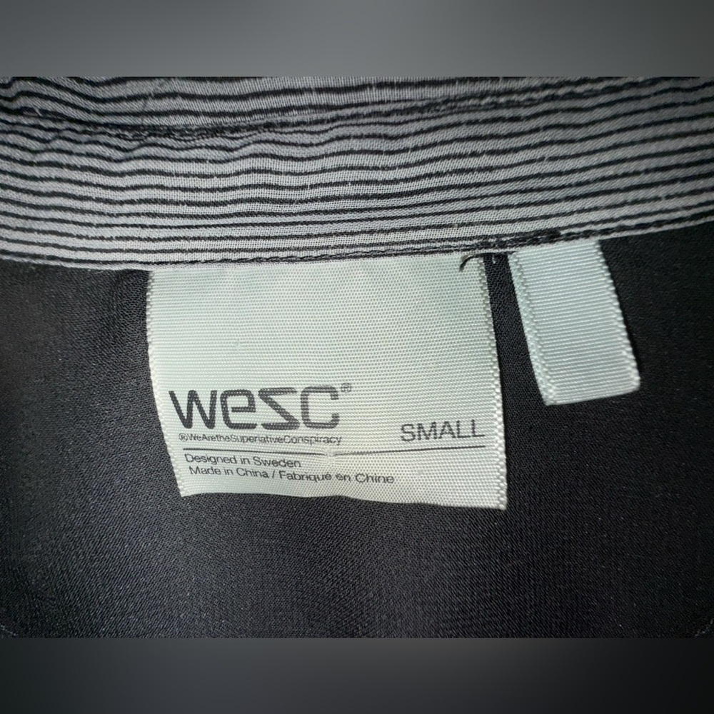 WeZC Summer sleeveless button-down dress size S gathered waist high-low striped - Picture 9 of 11